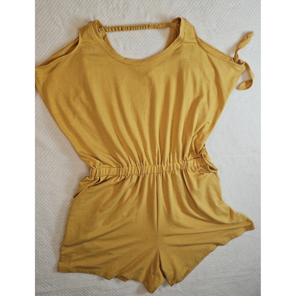 Live Well Women's Mustard Romper Size 18/20 Open Shoulder Resort Yellow